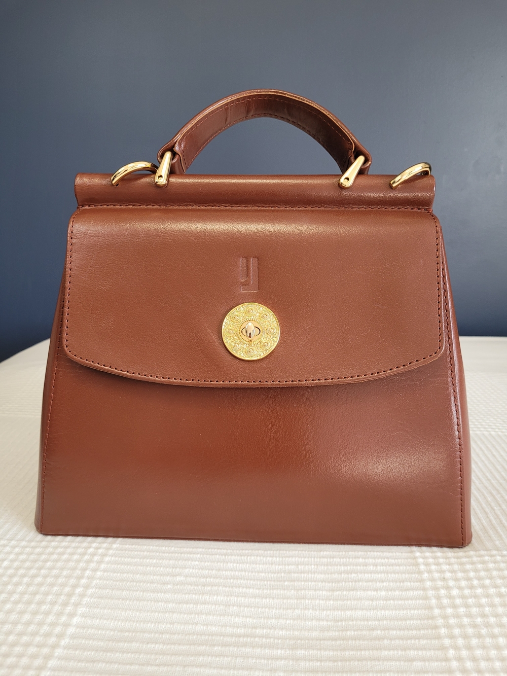 🍂 Jafferjees Vintage Brown Leather Top-Handle Handbag - EUC - Picture 10 of 16